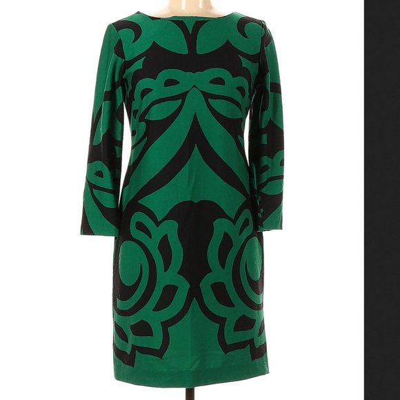 Just...Taylor Dresses & Skirts - Just...Taylor Green and Black Damask Dress